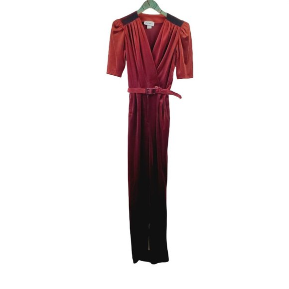 Vintage 1980's Jodi Michaels Belted Velvet Rhinestone Short Sleeve Jumper,  9/10 - Picture 1 of 12